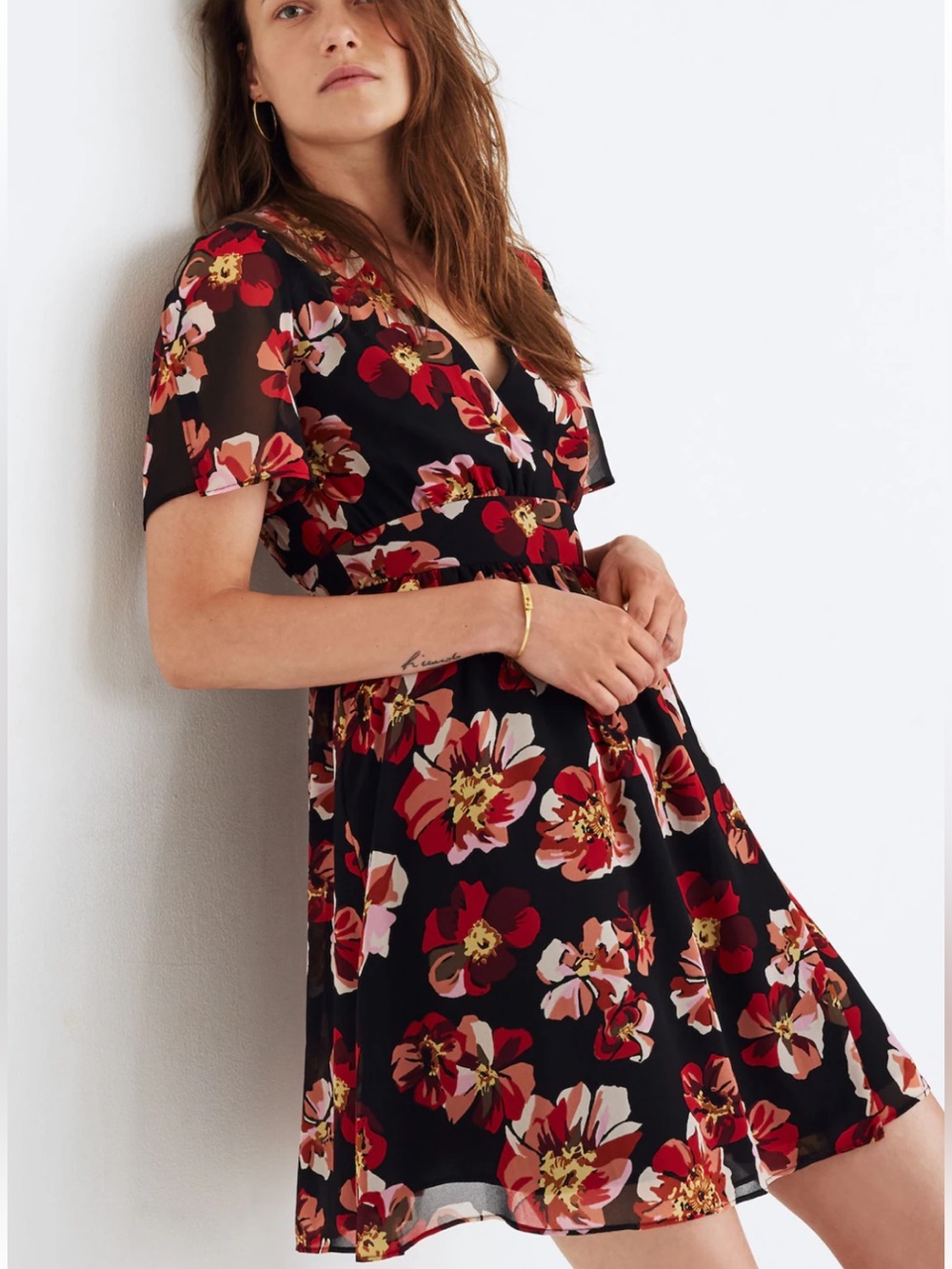 Madewell Tulip ft Sleeve Mini Dress in French Rose